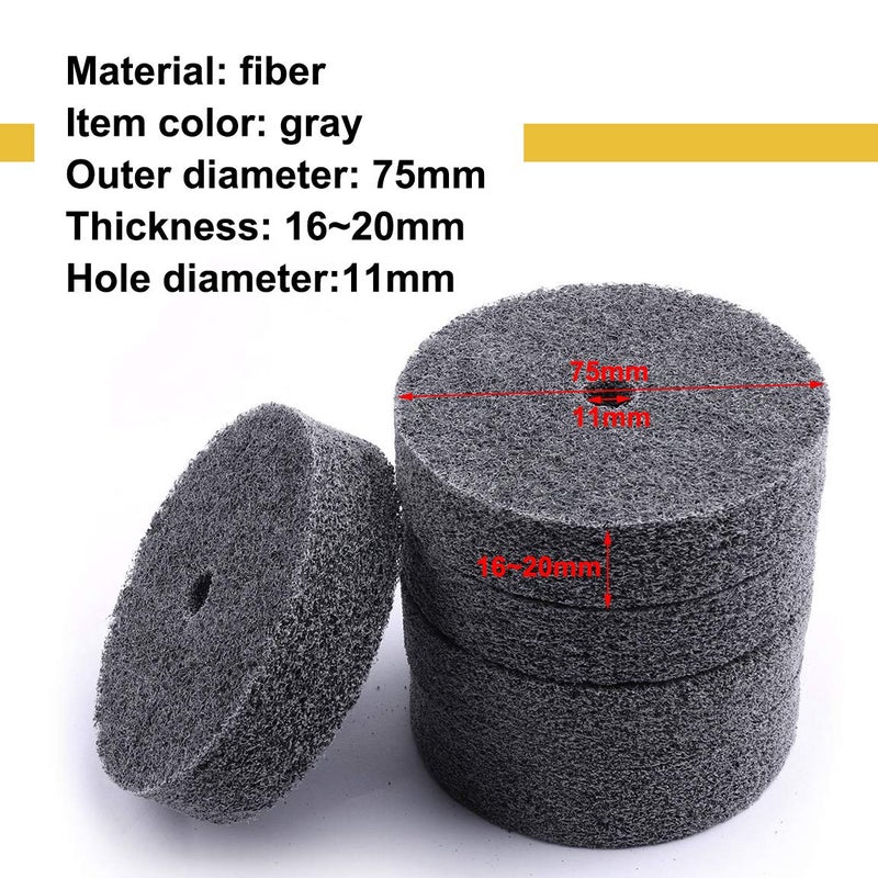 CBRIGHT 5pcs 3 Inch Fiber Buffing Wheel, Deburring Wheels Quick Changed Replacement Buffing Pad for Bench Buffer/Bench Grinder Machine Polishing Stainless Steel, etc. - Image 2